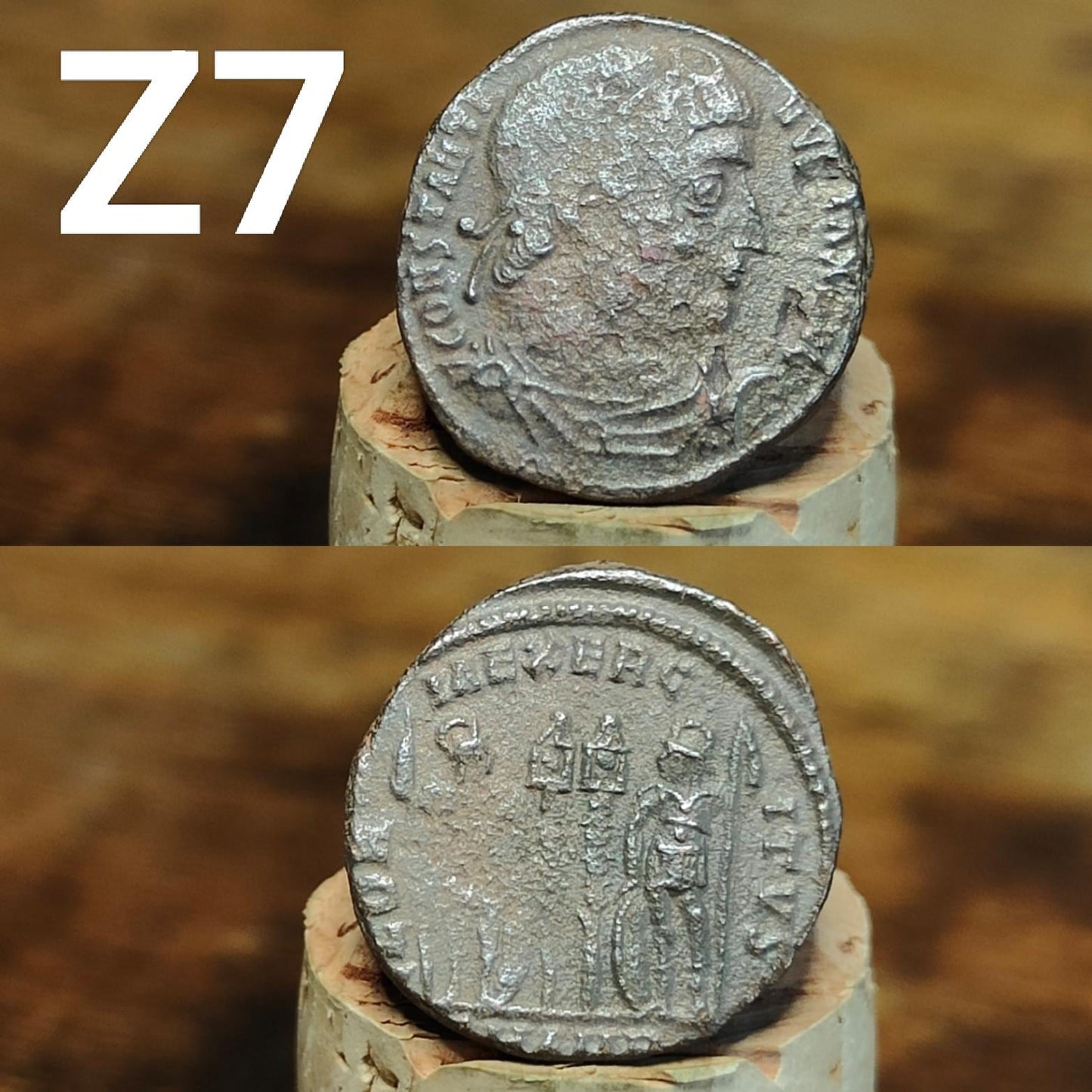 Cleaned Roman coins, ancient Nummus and Follis