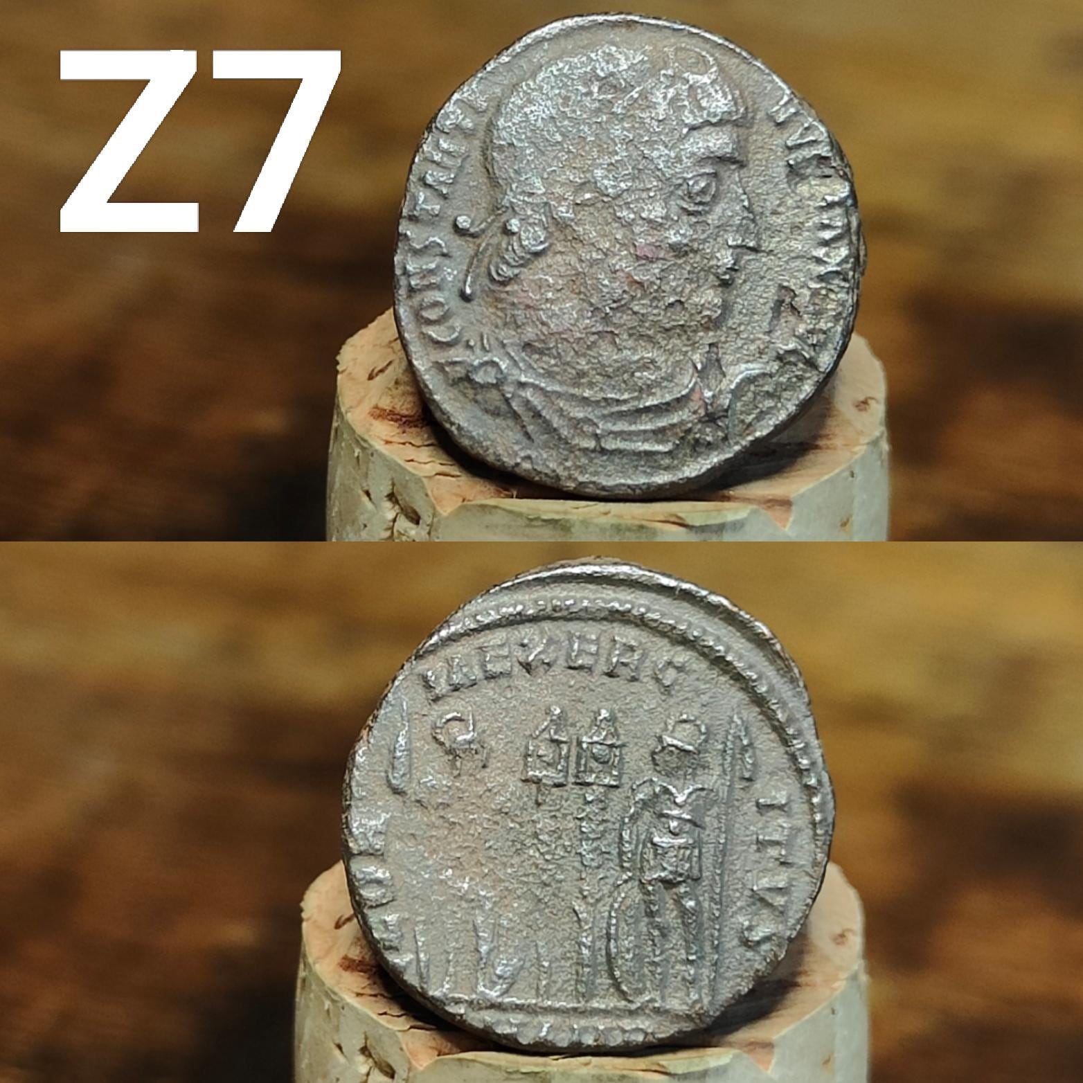 Cleaned Roman coins, ancient Nummus and Follis