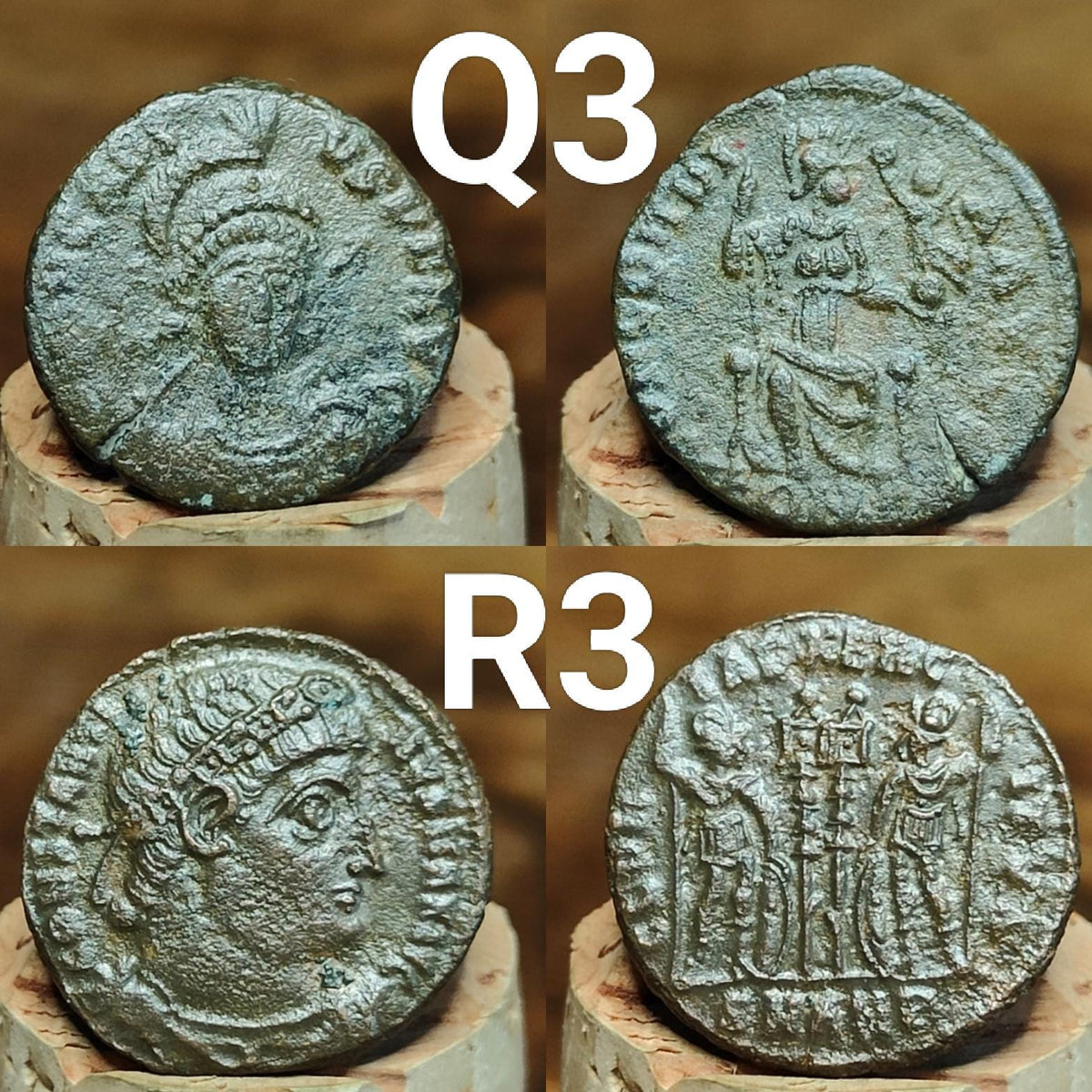 High grade Roman coins, 4th century ancient nummus