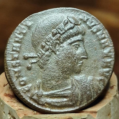 Constantine the great Roman coin with soldiers reverse, 4th century ancient nummus AE3
