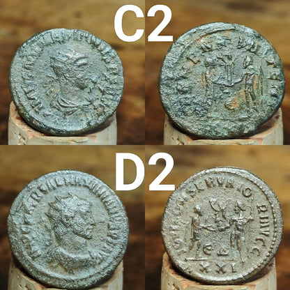 Genuine Roman coins, 4th century ancient Nummus