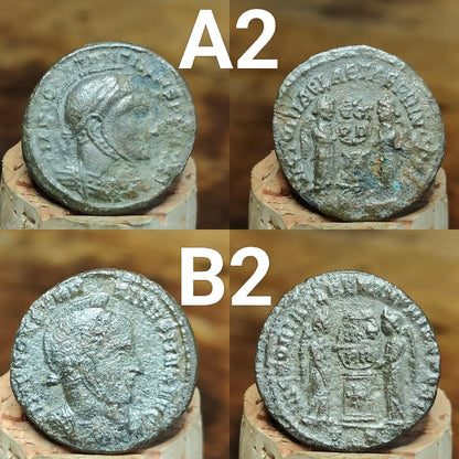 Genuine Roman coins, 4th century ancient Nummus