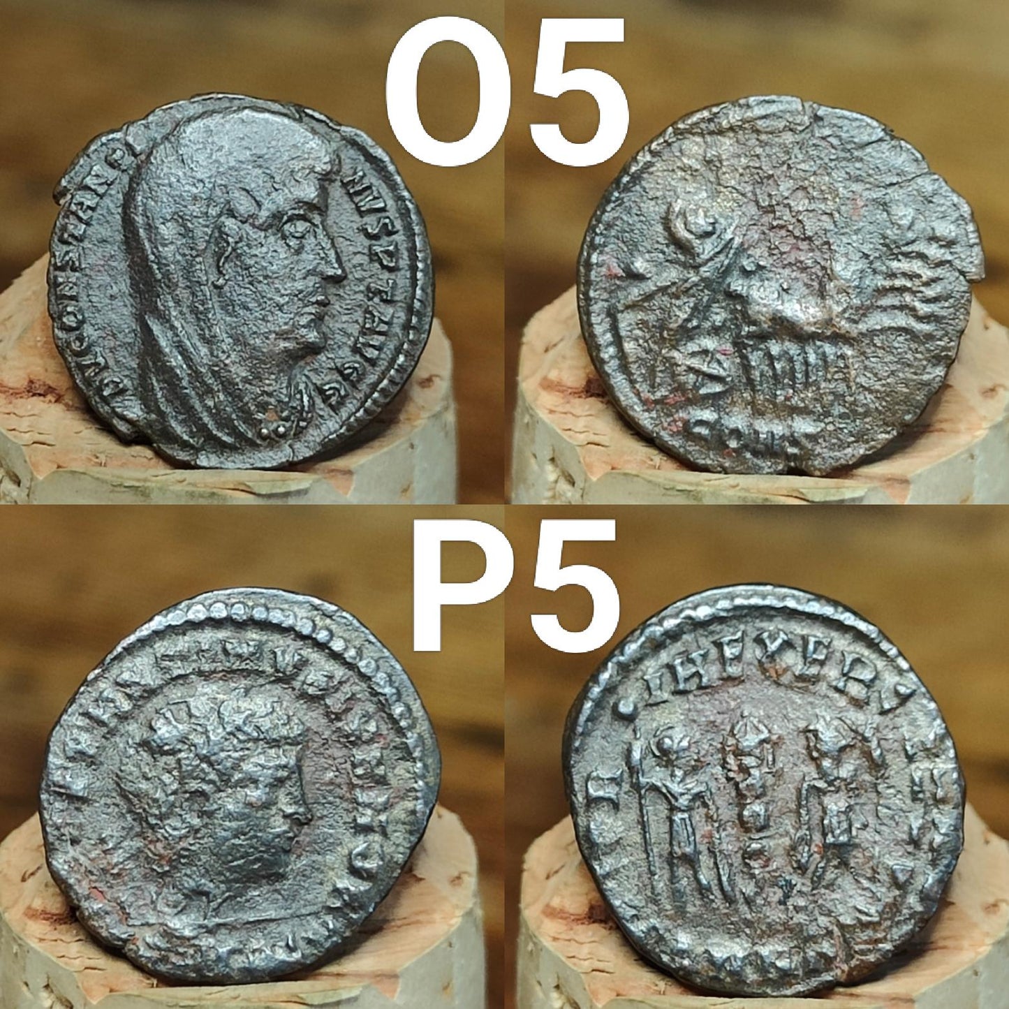 Very Fine Roman coins, 4th century ancient Nummus