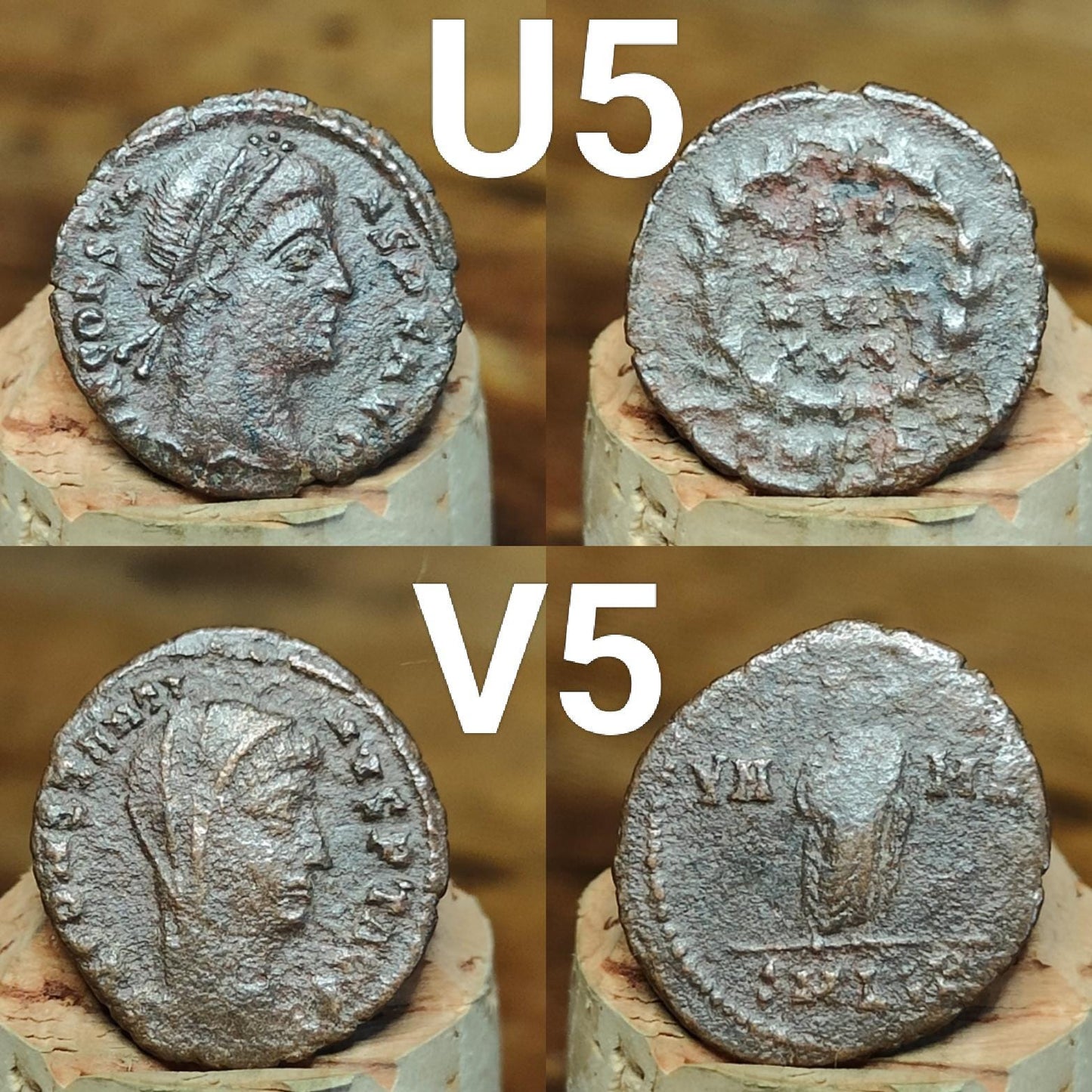 Very Fine Roman coins, 4th century ancient Nummus