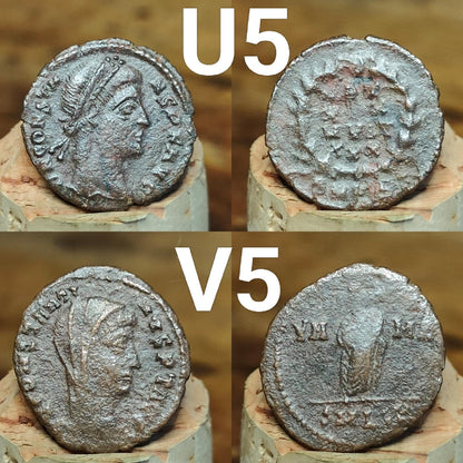 Very Fine Roman coins, 4th century ancient Nummus