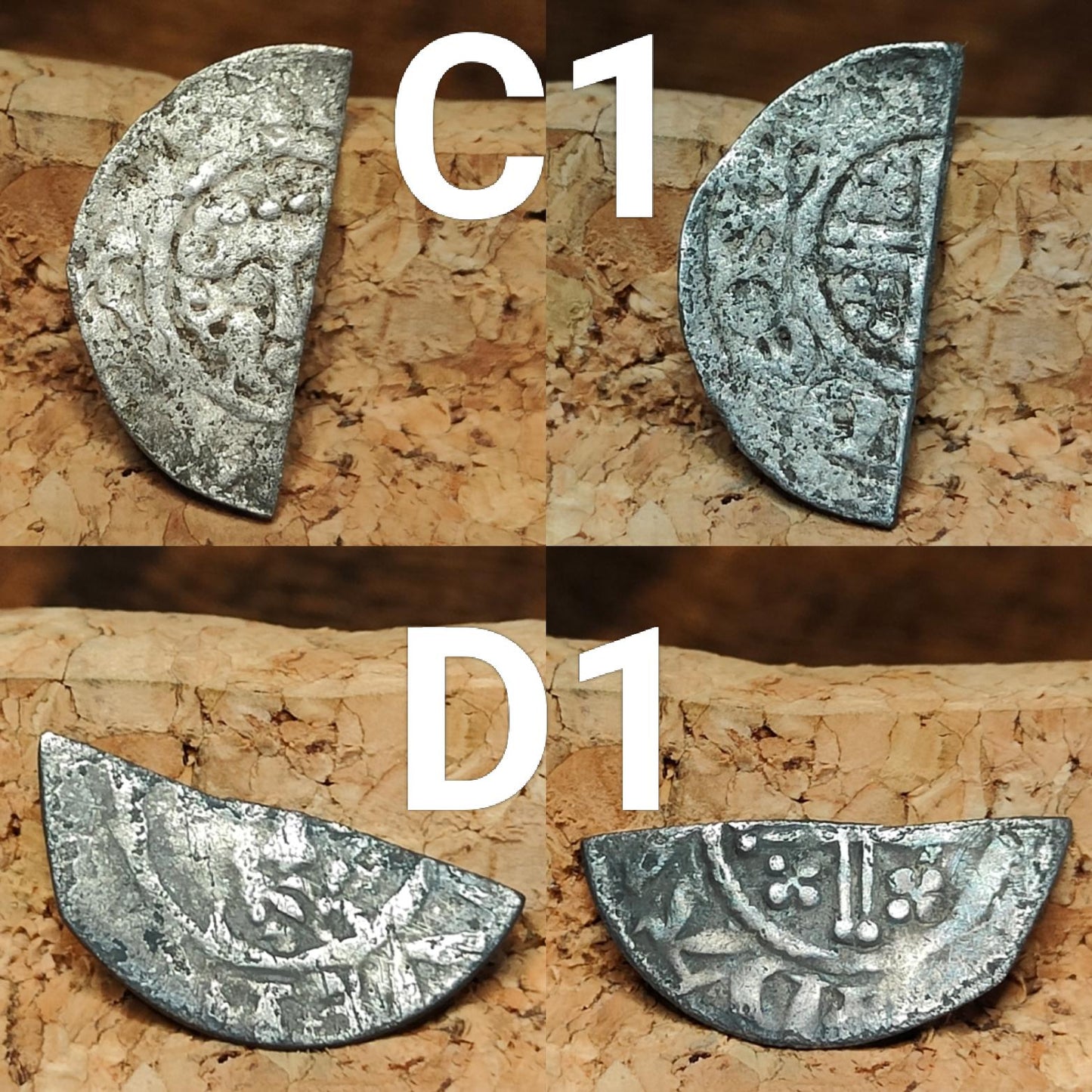 Medieval Voided Short Cross Cut Half Penny, Ancient Silver Coin UK