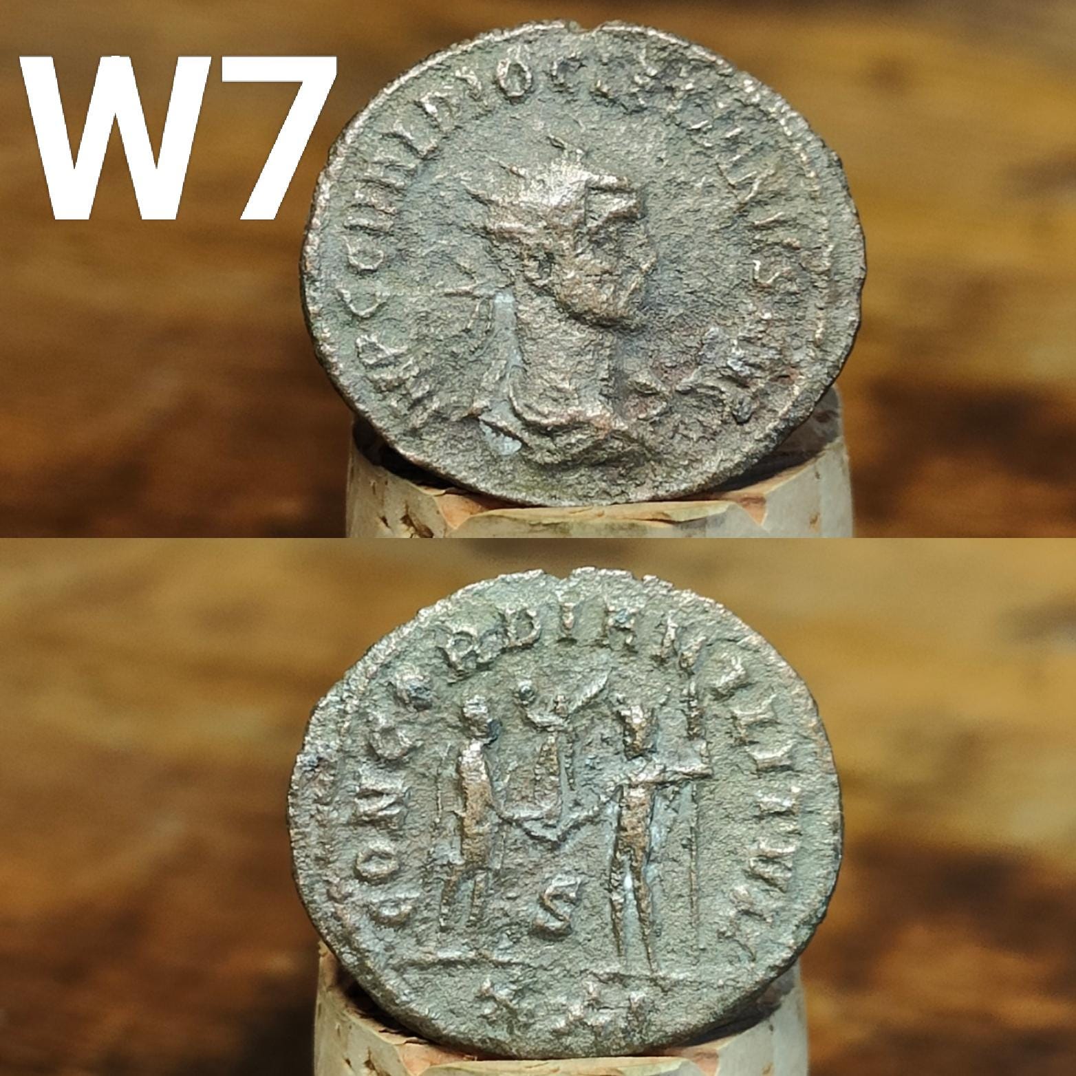 Cleaned Roman coins, ancient Nummus and Follis