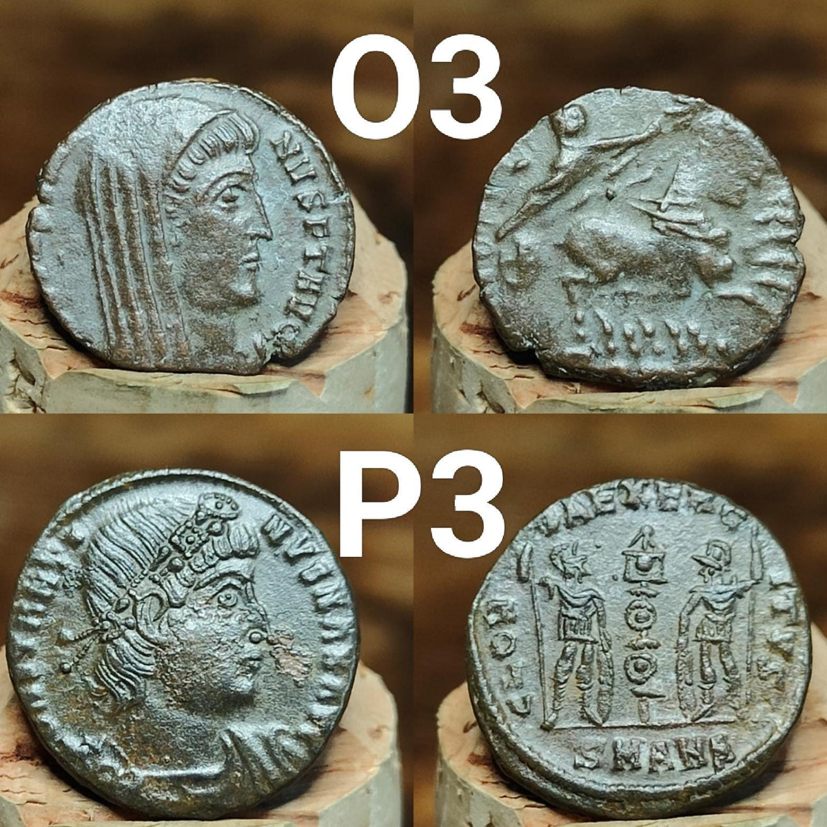 High grade Roman coins, 4th century ancient nummus