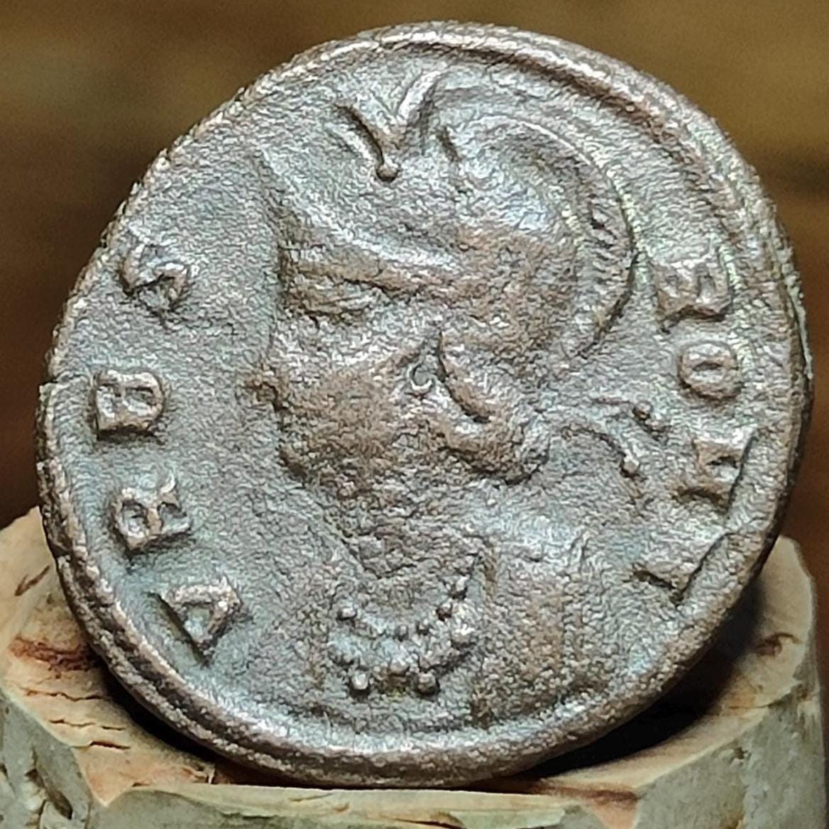 Roman commemorative coin with She Wolf reverse, ancient Nummus