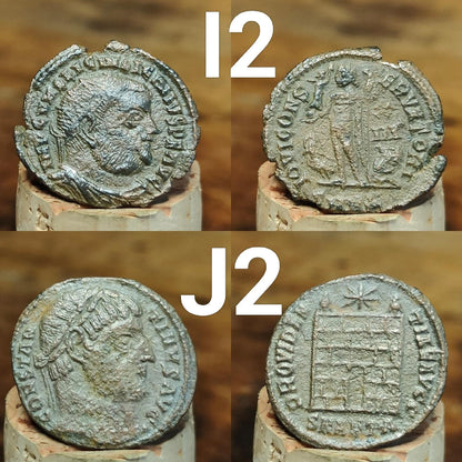 Genuine Roman coins, 4th century ancient Nummus