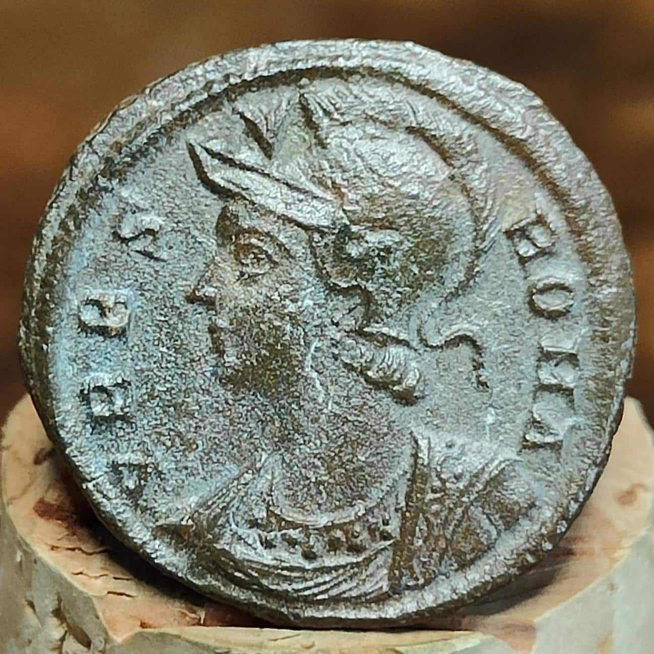 Roman commemorative coin with She Wolf reverse, ancient Nummus