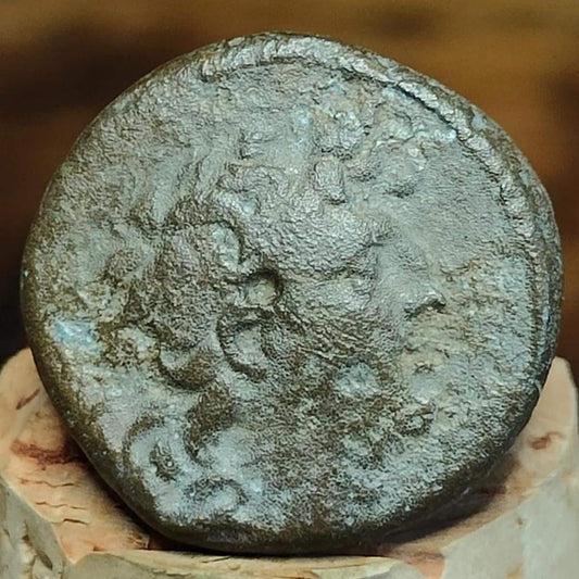 Diodotus Tryphon, Seleukid Kingdom, Macedonian helmet, Ancient Greek coin, 140-138 BC