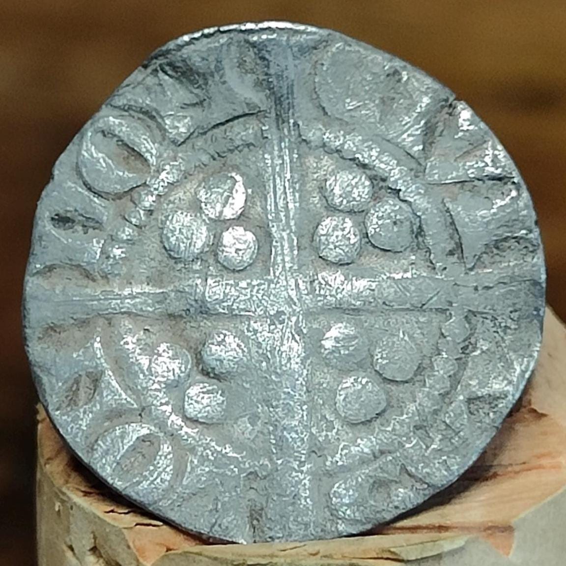 King Edward I Medieval hammered silver penny coin, London mint, 700 years old