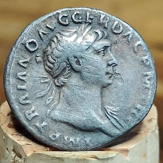 Trajan Silver Denarius with Dacia reverse, Ancient roman coin