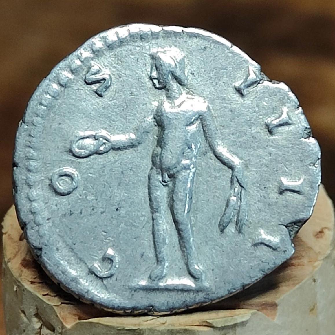Antoninus Pius Silver Denarius with Genius reverse, Ancient roman coin