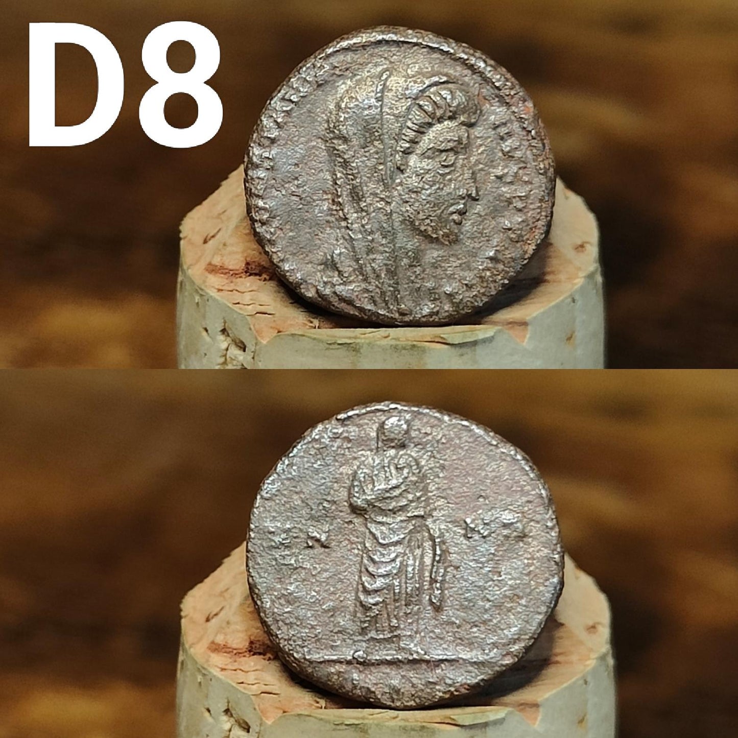 Cleaned Roman coins, ancient Nummus and Follis