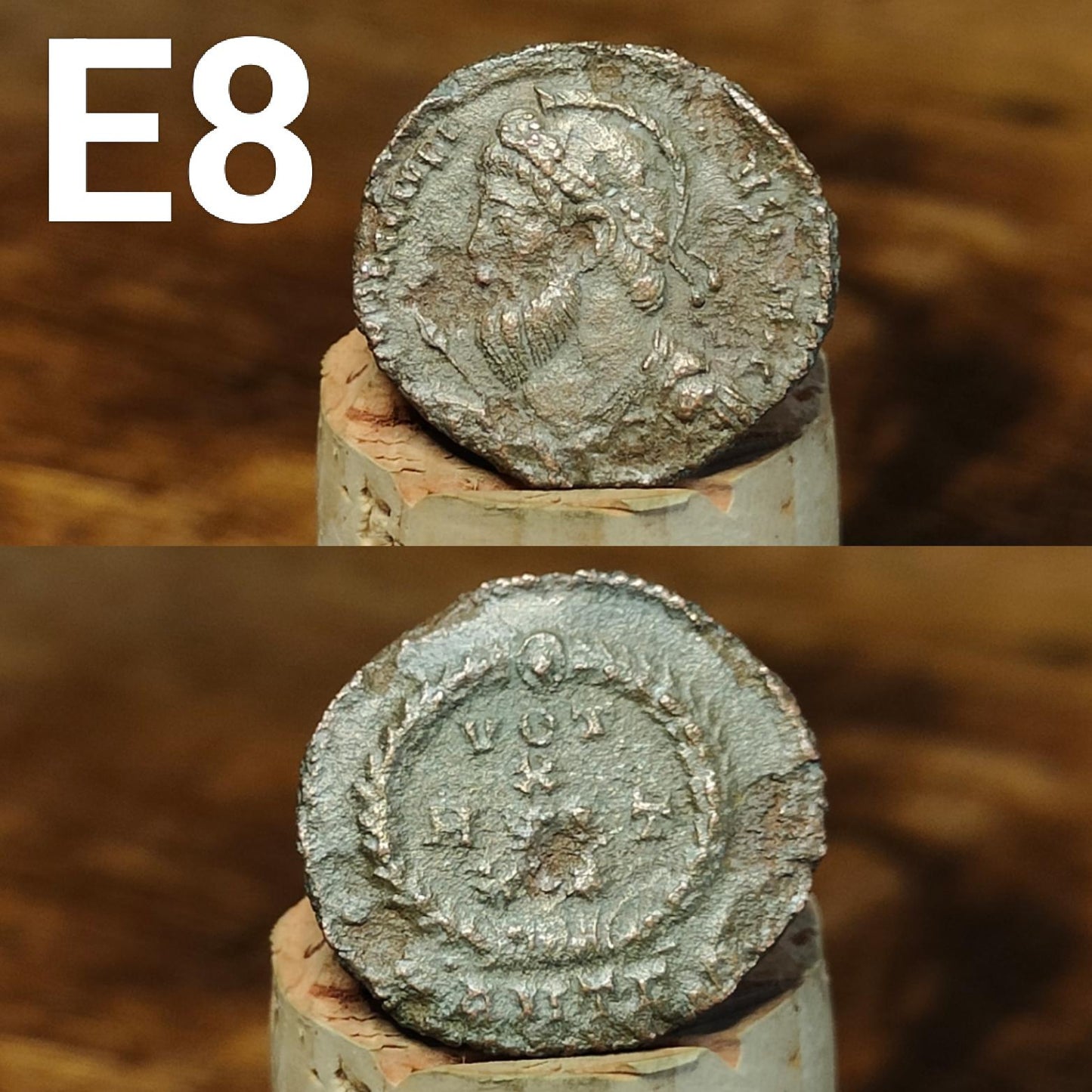 Cleaned Roman coins, ancient Nummus and Follis