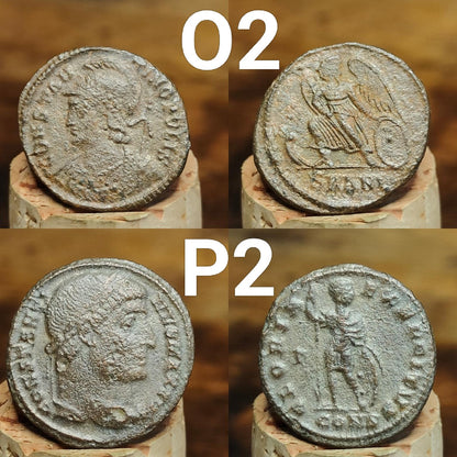 Genuine Roman coins, 4th century ancient Nummus