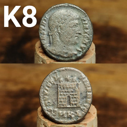 Cleaned Roman coins, ancient Nummus and Follis