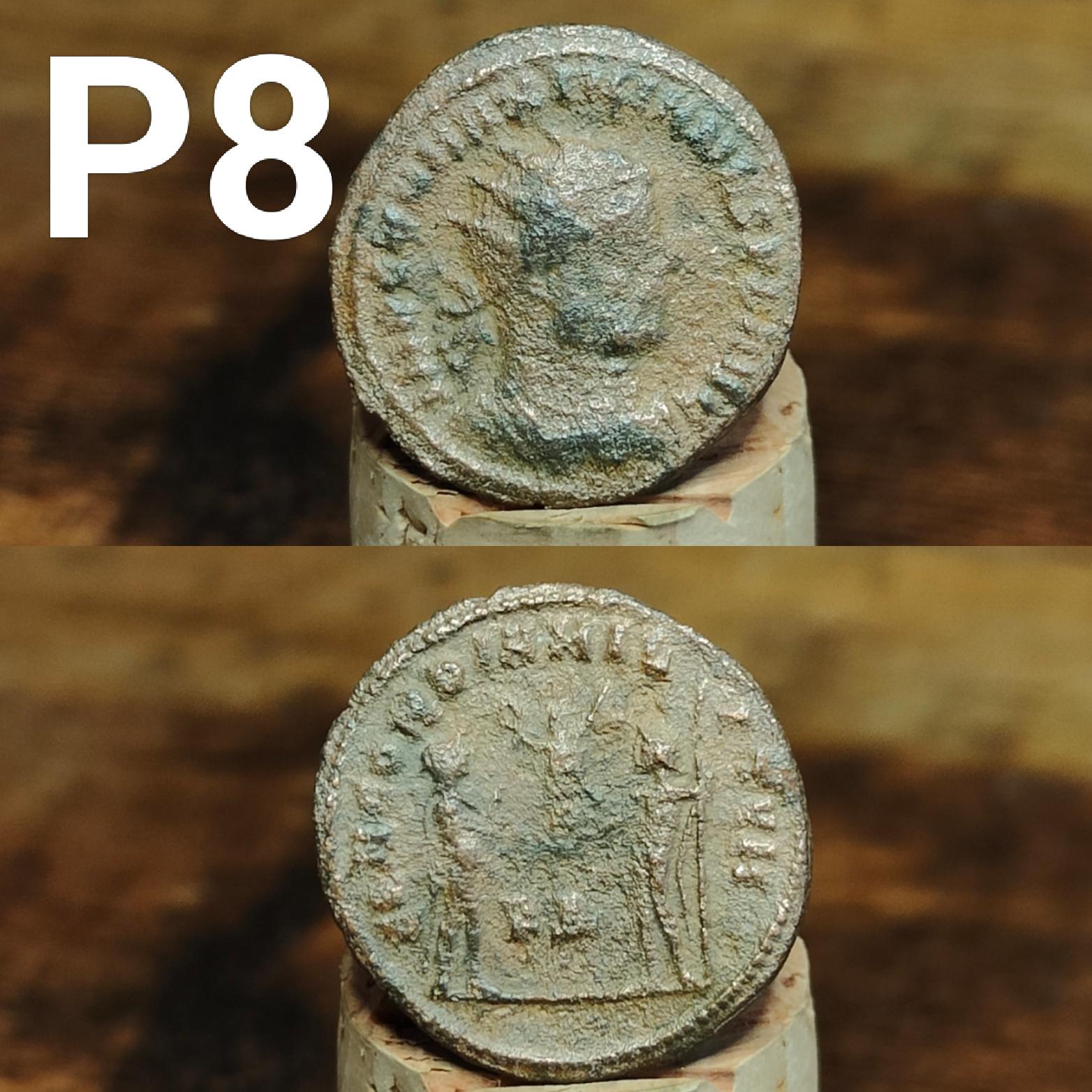 Cleaned Roman coins, ancient Nummus and Follis