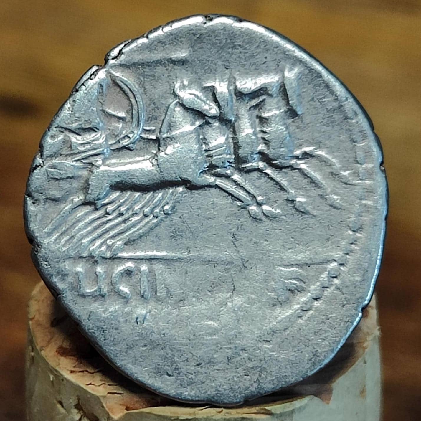 84BC Roman Republic Silver Denarius, C. Licinius L. f. Macer, with Apollo obverse, Ancient coin