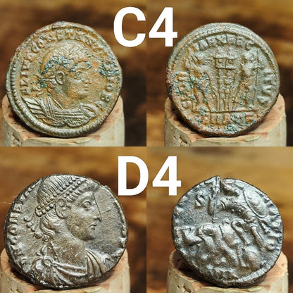 High grade Roman coins, 4th century ancient nummus