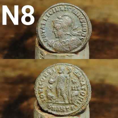 Cleaned Roman coins, ancient Nummus and Follis