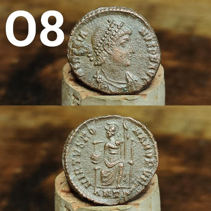 Cleaned Roman coins, ancient Nummus and Follis