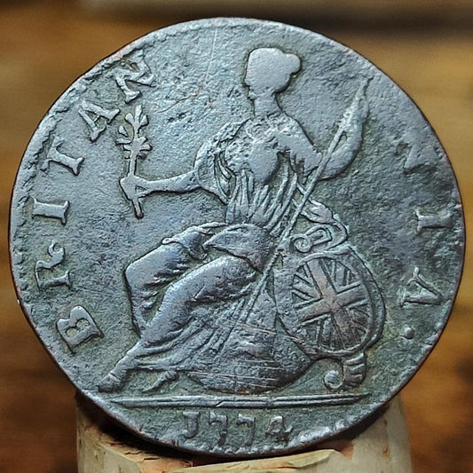 George III half Penny, dated 1774 - Georgian/ US colonial coin
