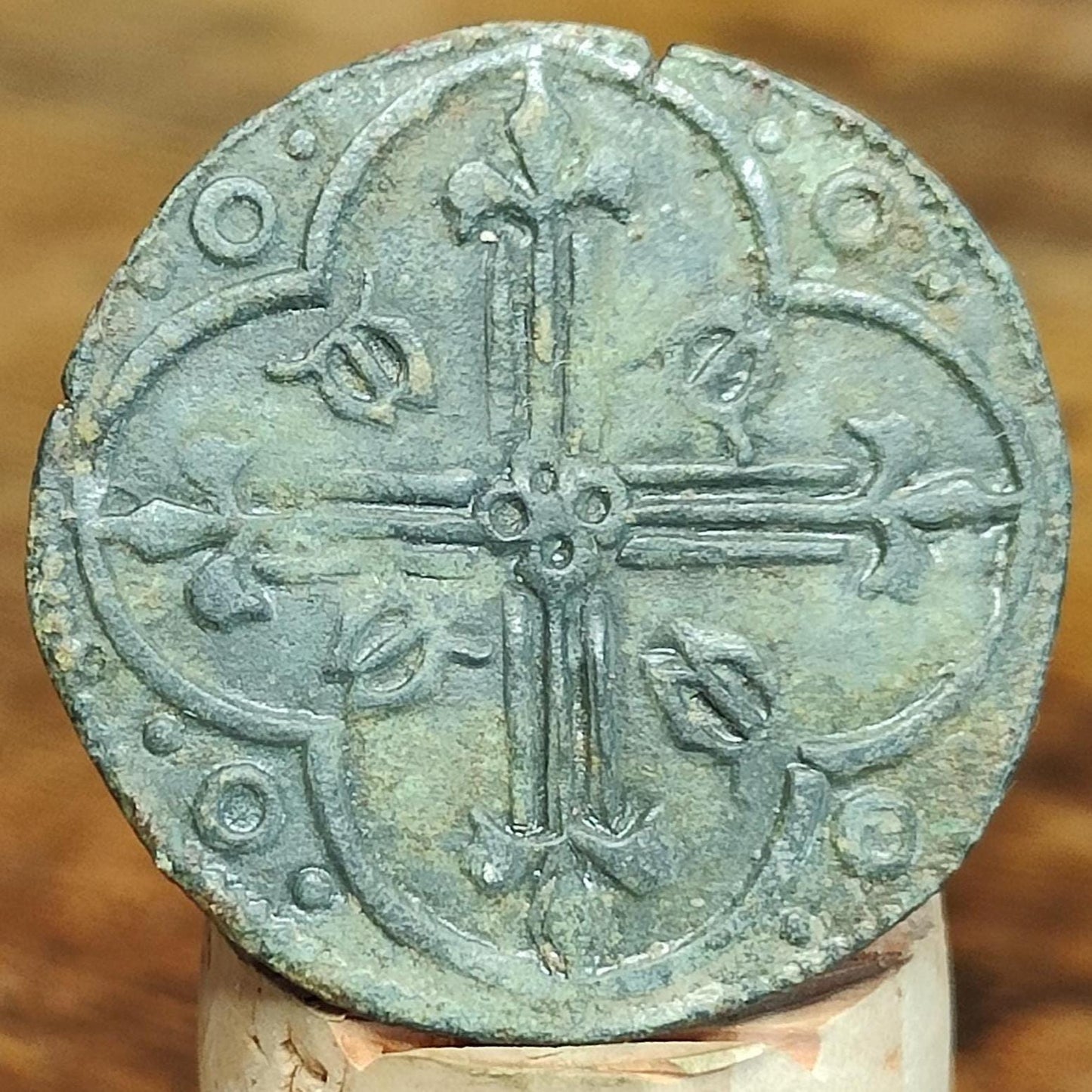 Medieval French Jetton, Shield type token, 600 years old
