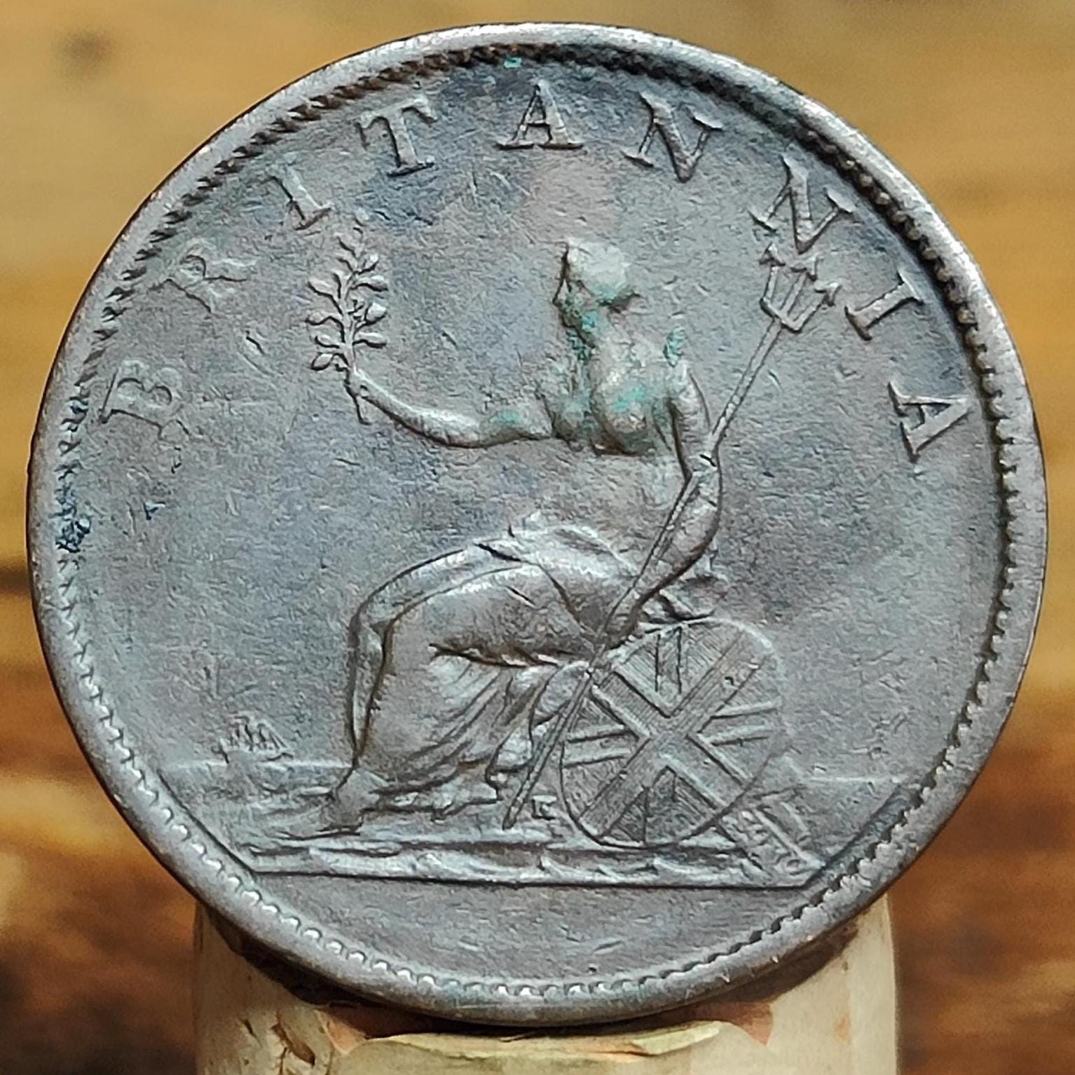 George III Halfpenny, dated 1807 - Georgian/ Napoleonic war coin