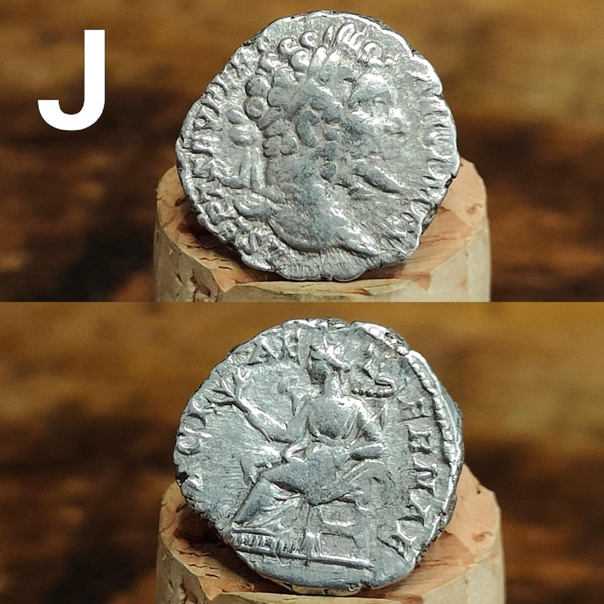 Authentic Roman silver Denarii featuring emperor of Rome, 1800 years old!