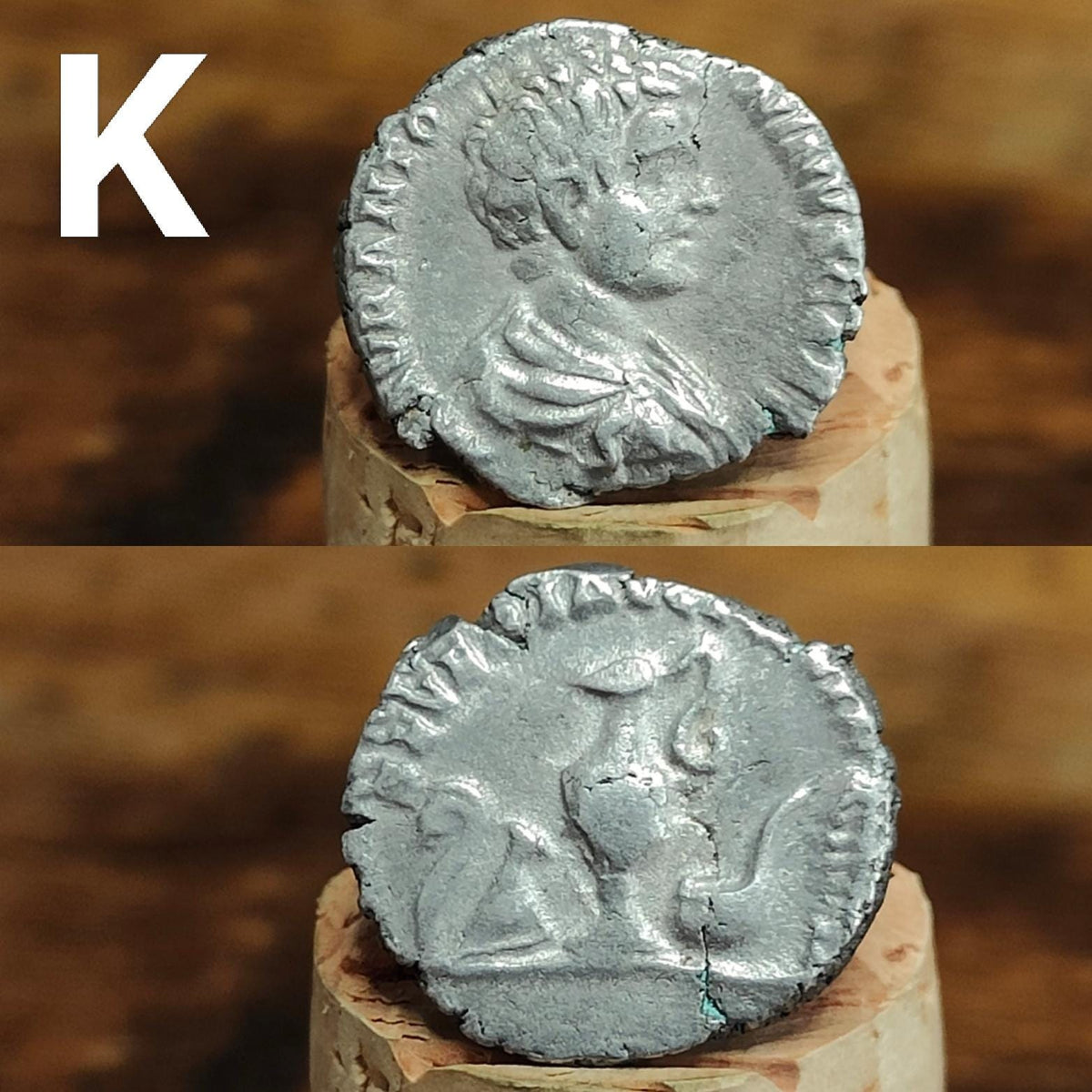 Authentic Roman silver Denarii featuring emperor of Rome, 1800 years old!