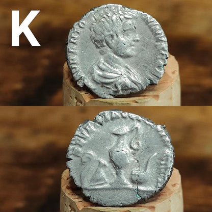 Authentic Roman silver Denarii featuring emperor of Rome, 1800 years old!