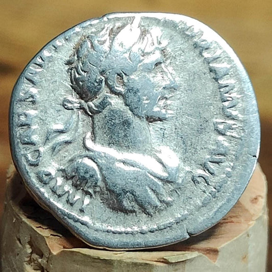 Hadrian Silver Denarius with Pietas reverse, Ancient roman coin