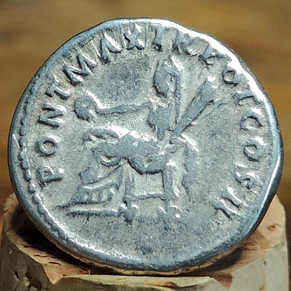 Trajan Silver Denarius with Vesta reverse, Ancient roman coin