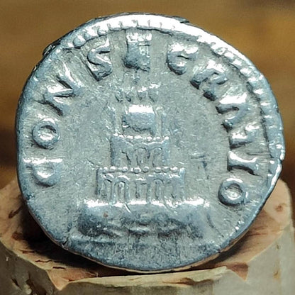 Antoninus Pius Silver Denarius with Funeral Pyre reverse, Ancient roman coin