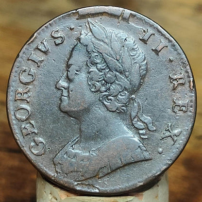 George II half Penny, dated 1747 - Georgian/ US colonial coin