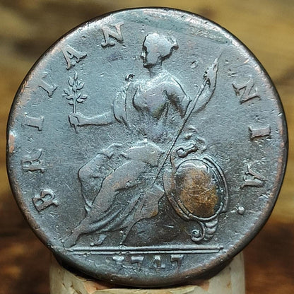George II half Penny, dated 1747 - Georgian/ US colonial coin