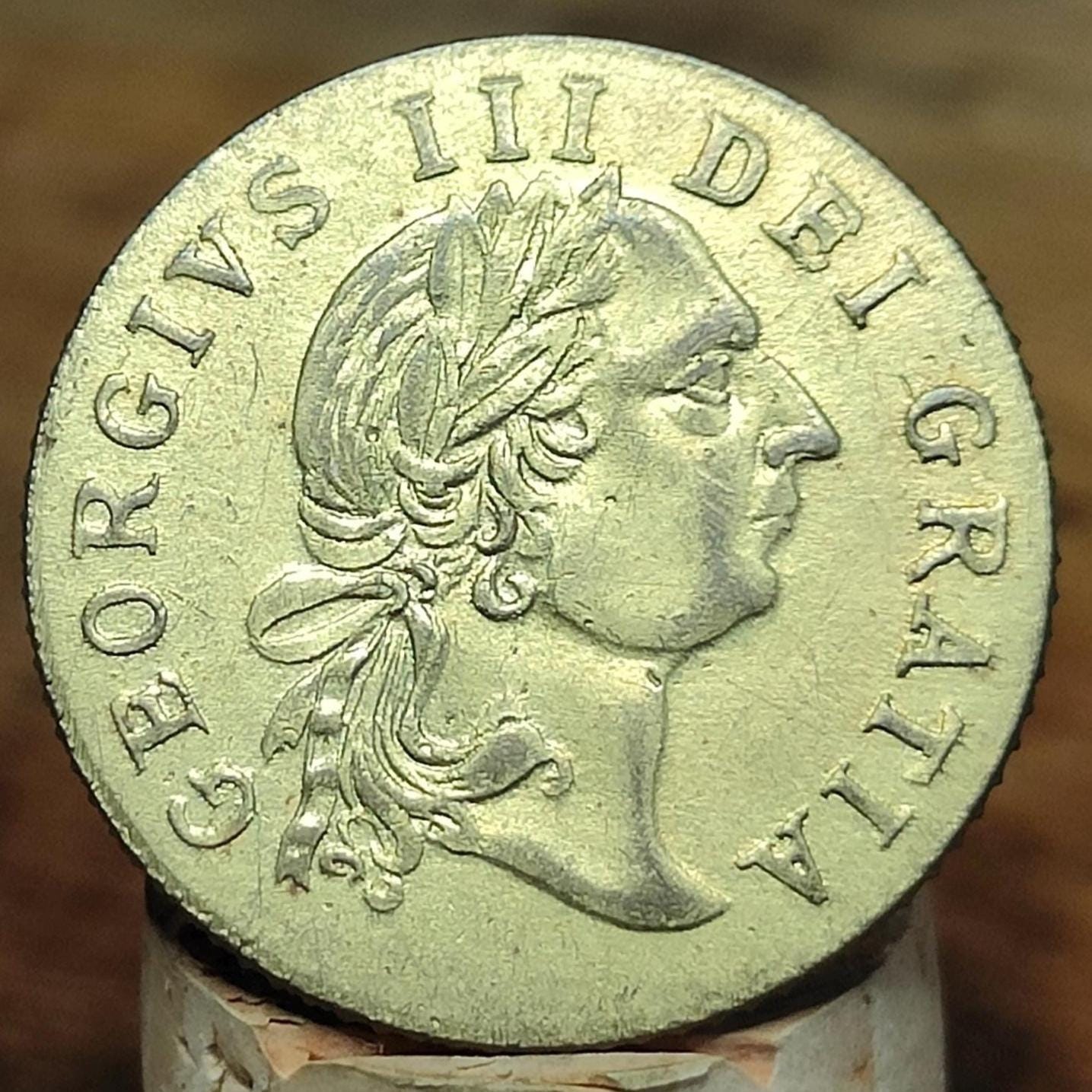 George III spade Guinea gaming token, dated 1797, Georgian brass jetton