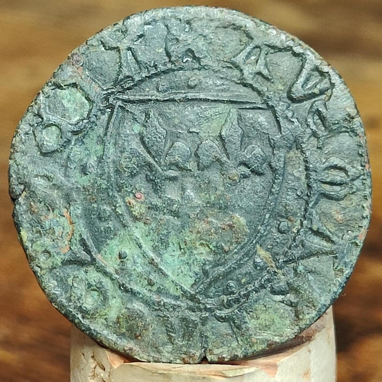 Medieval French Jetton, Shield type token, 600 years old