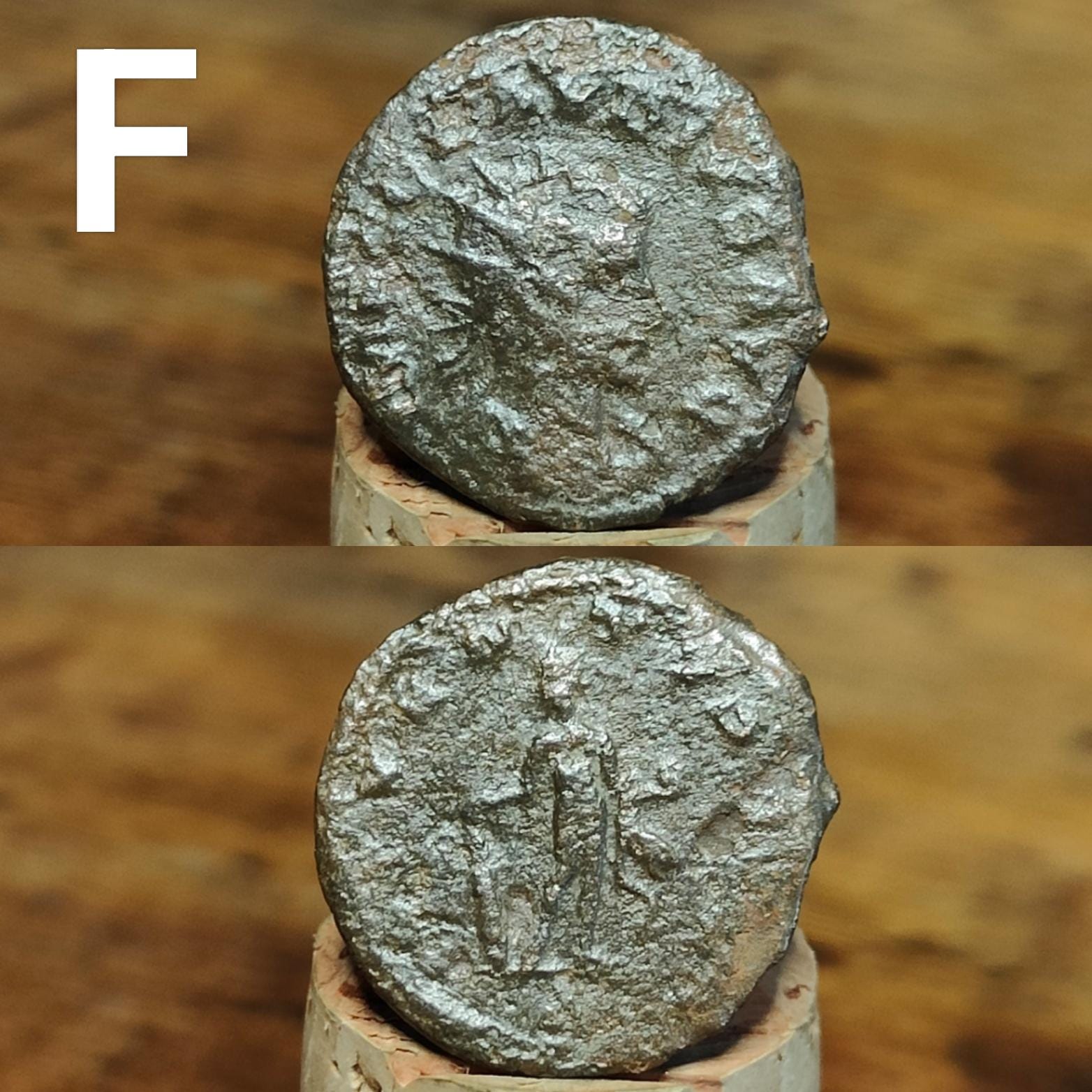 Cleaned Roman coins, ancient Nummus and Follis