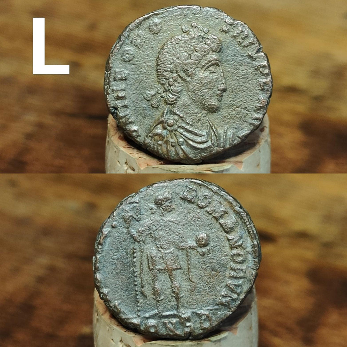 Cleaned Roman coins, ancient Nummus and Follis
