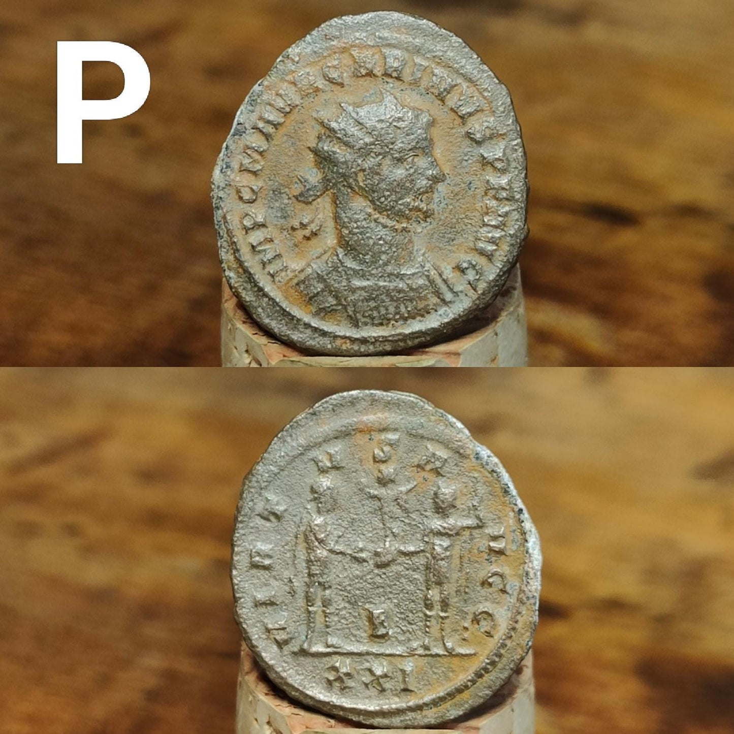 Cleaned Roman coins, ancient Nummus and Follis