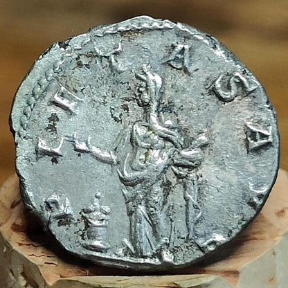 Faustina I Silver Denarius with Pietas reverse, Ancient roman coin