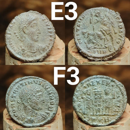 Genuine Roman coins, 4th century ancient Nummus