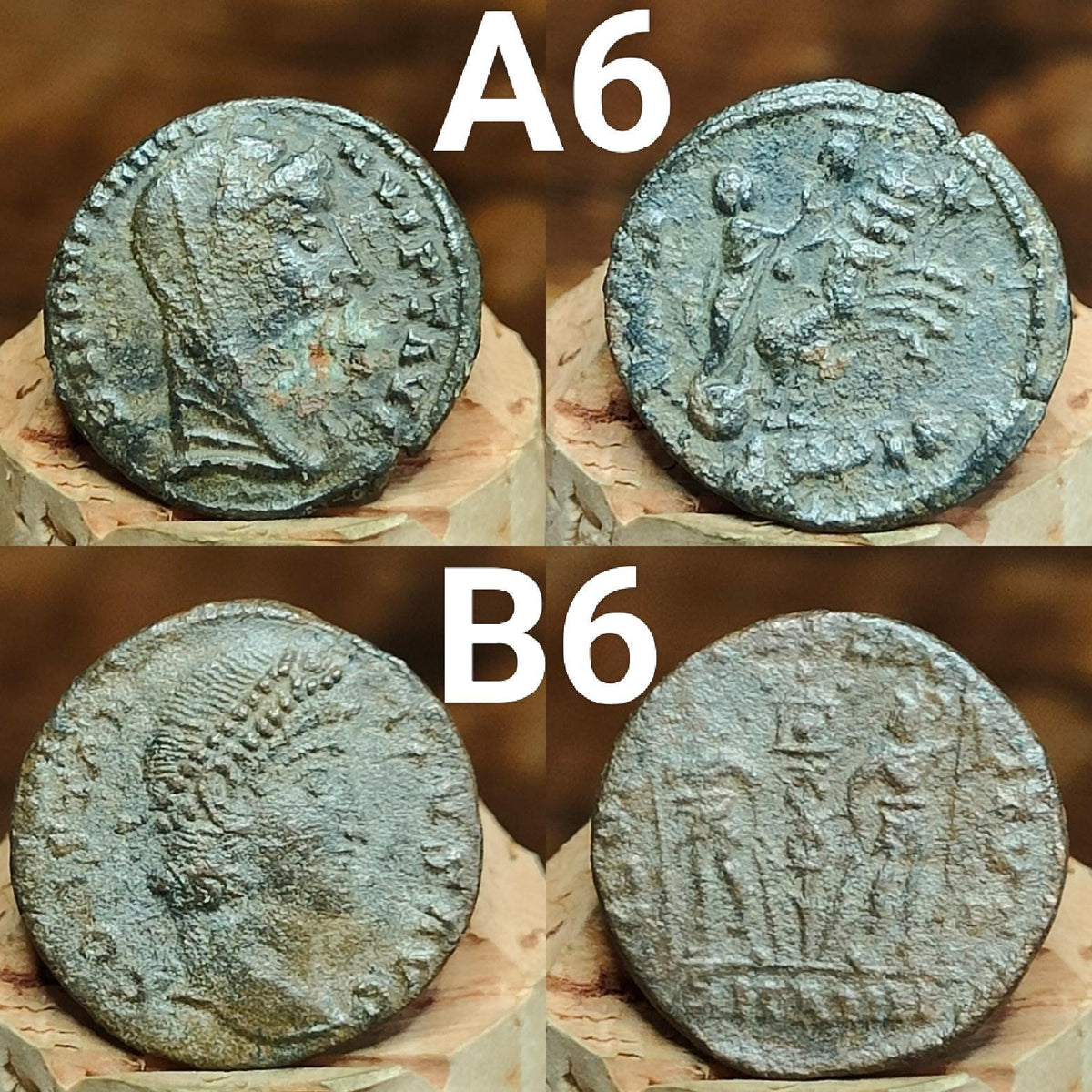 Very Fine Roman coins, 4th century ancient Nummus