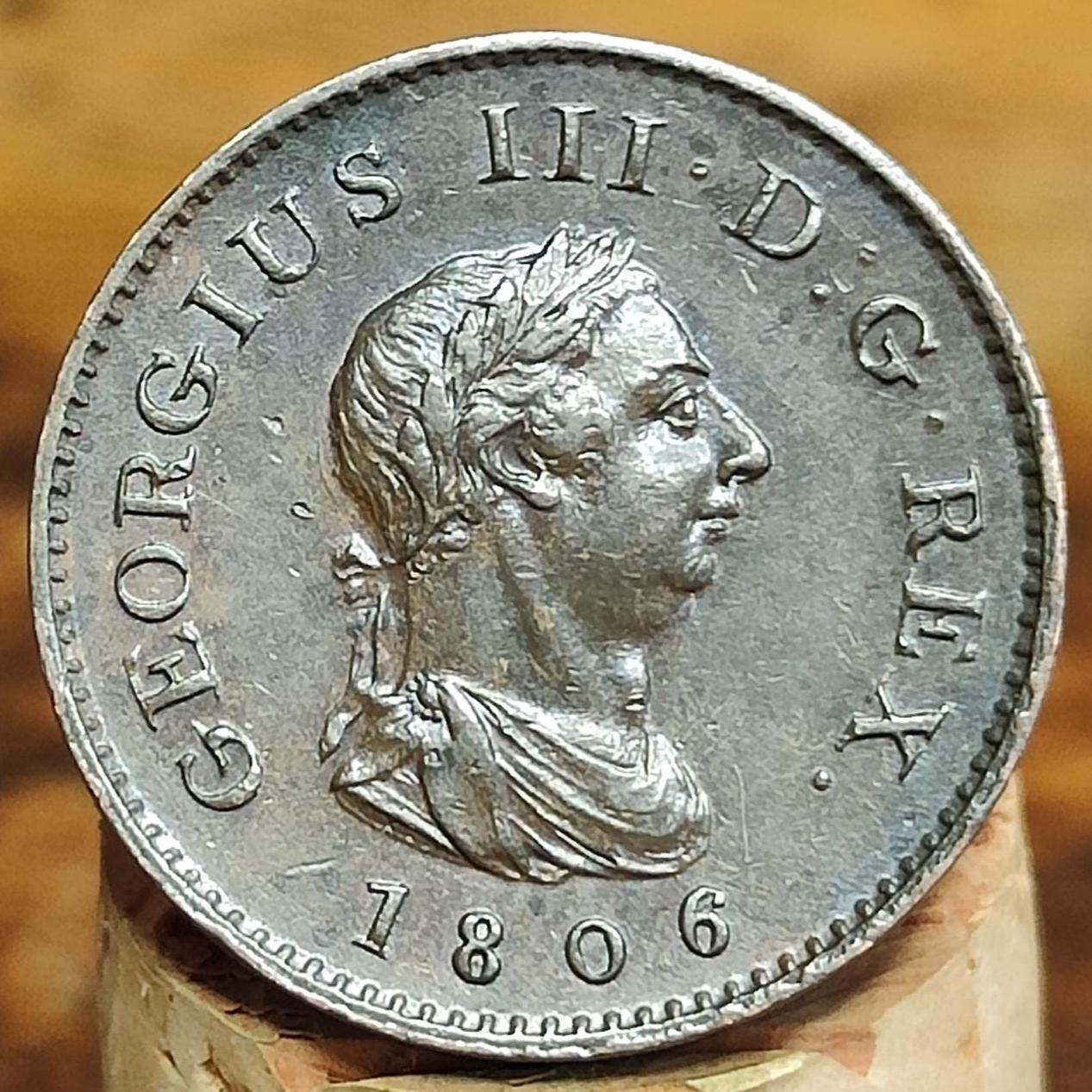 George III Farthing, dated 1806 - Georgian/ Napoleonic war coin