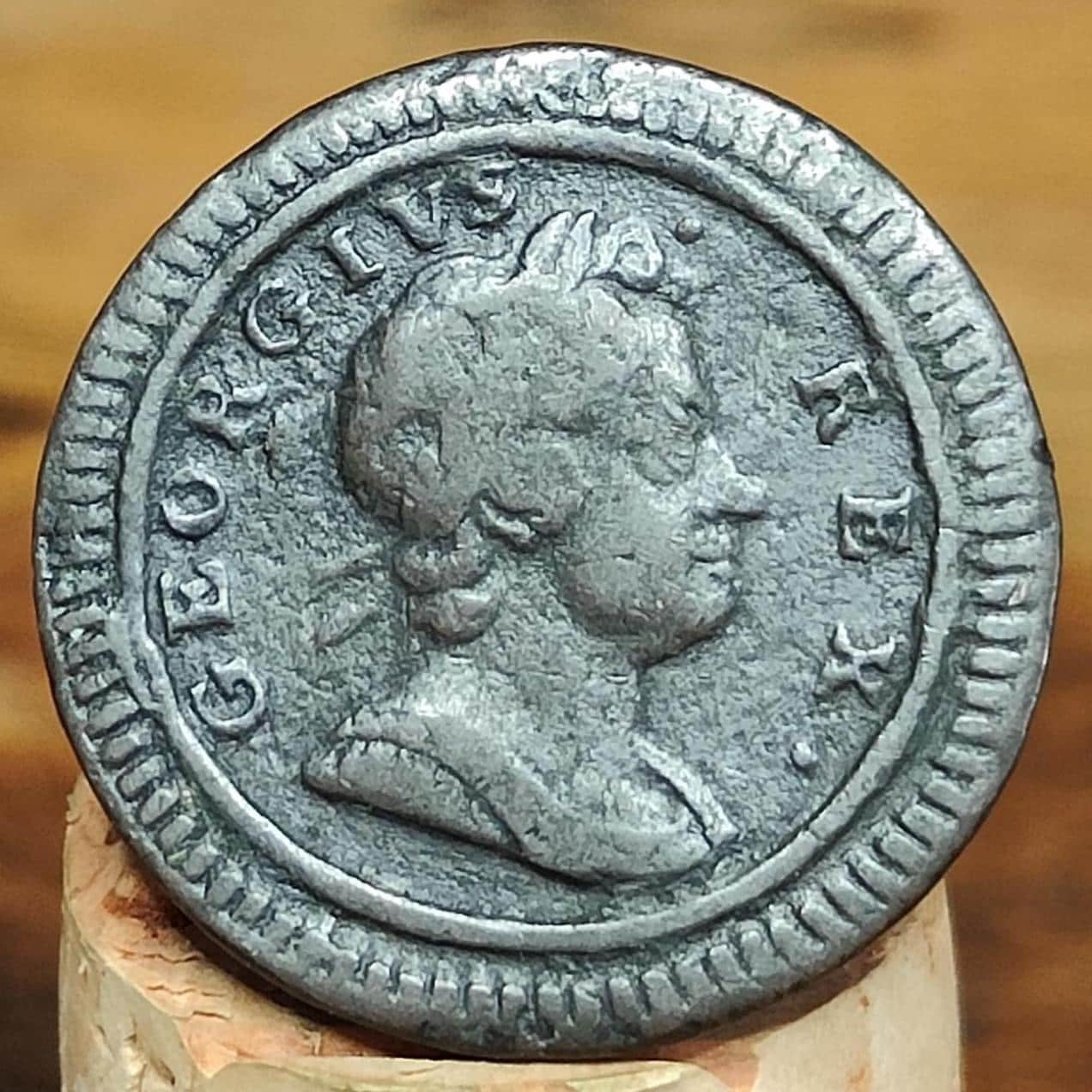 George I Farthing, dated 1723 - Georgian/ US colonial coin