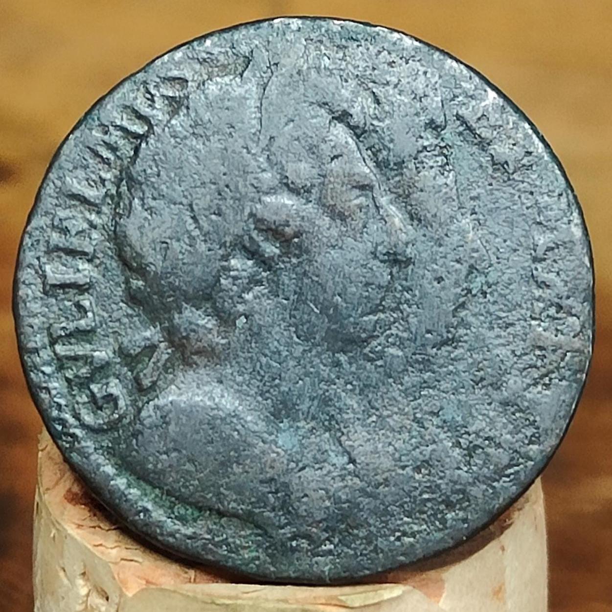 William & Mary Farthing, dated late 1690s - Georgian/ US colonial coin